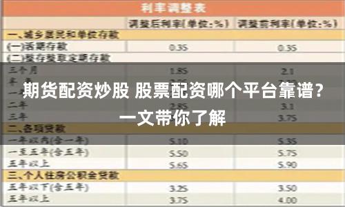 期货配资炒股 股票配资哪个平台靠谱？一文带你了解